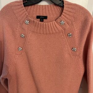 J. Crew black label mauve/pink Crew Neck Sweater with Raglan Seams
